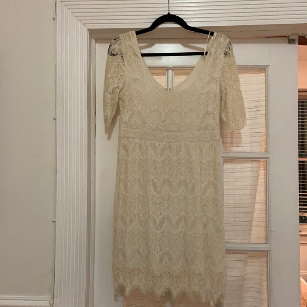 UO Ivory Crochet knit style Dress
